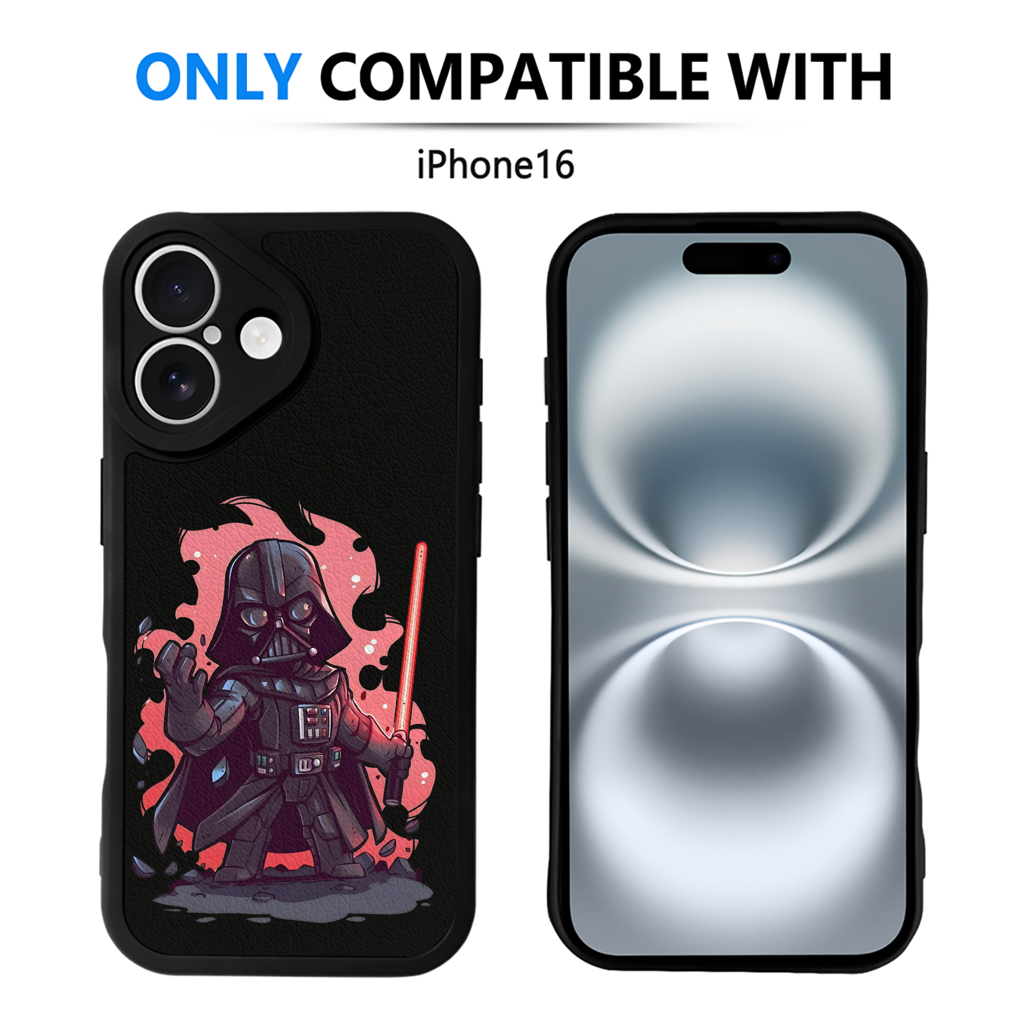（画像用） スター・ウォーズ Star Wars 【iPhone 16シリーズ対応】シリコンスマホケース（レザー調） 材質：シリコン